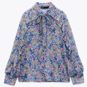 Zara Floral Blue Women's Top